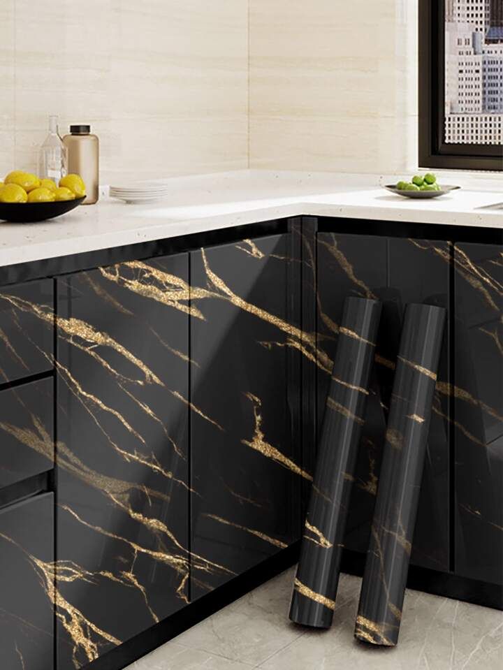 Marble Sticker Black