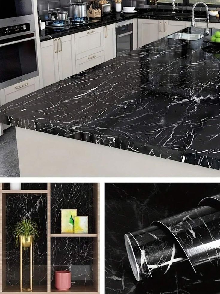Marble Sticker Black