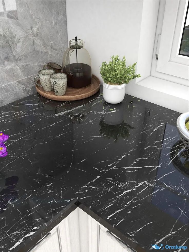 Marble Sticker Black
