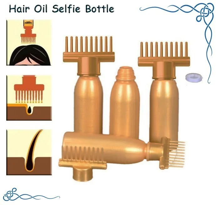 2 pc oil bottle with comb for hair