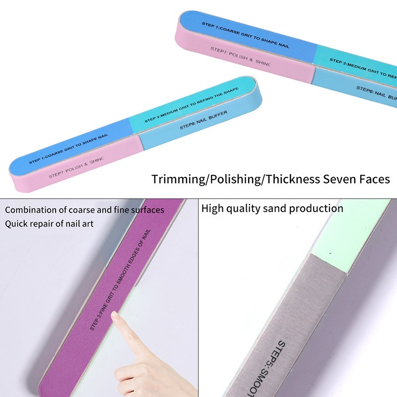 2 PCS Six-sided Polishing File Nail Tool