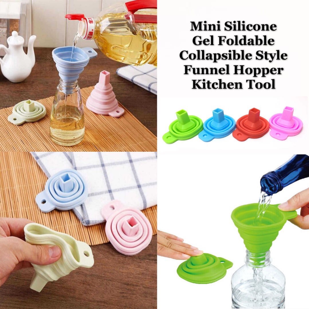 2 pc silicone funnel foldable